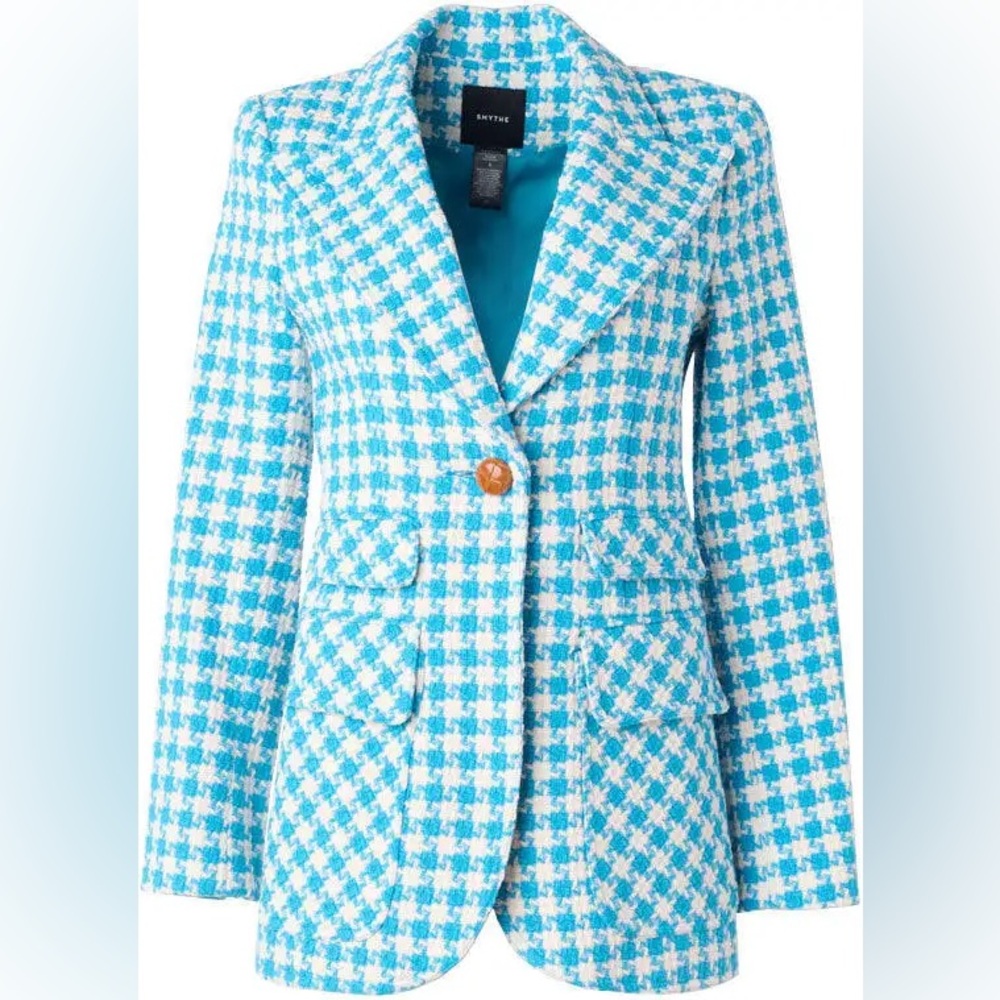 Smythe Birkin Blazer in Topaz Houndstooth Size 8